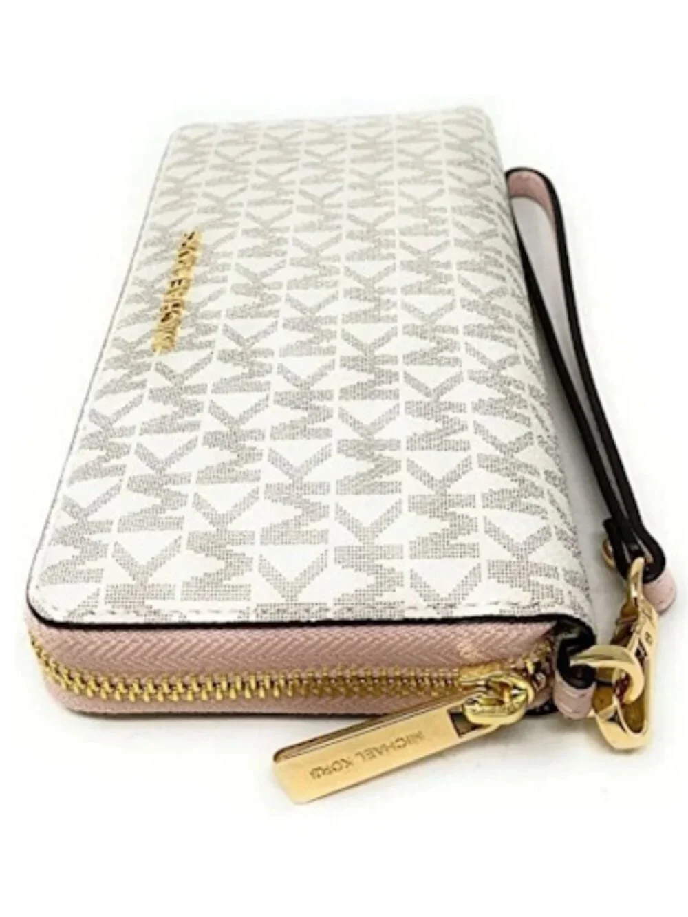 NWT Michael Kors Jet Set Signature Logo Smartphone Wristlet – Powder Blush Multi